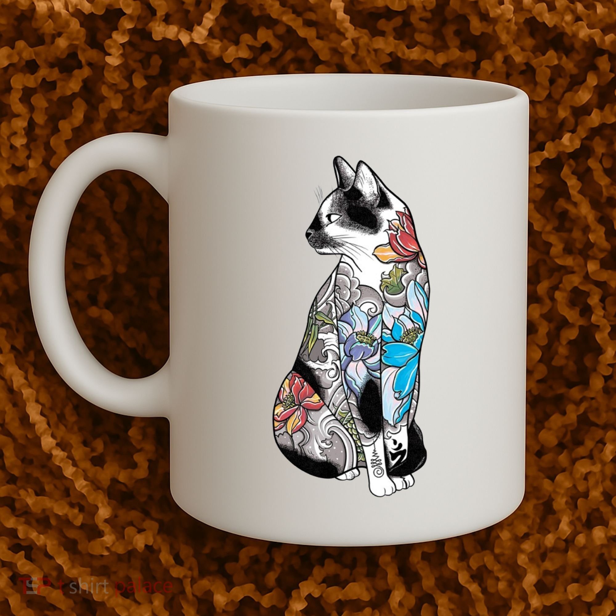 Cat In Lotus Tattoo Coffee Mug