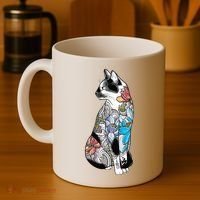Cat In Lotus Tattoo Coffee Mug thumb 4