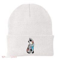 Cat In Lotus Tattoo Beanie thumb 0