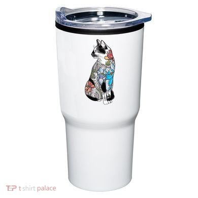 Cat In Lotus Tattoo Tumbler