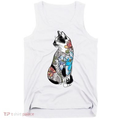 Cat In Lotus Tattoo Tank Top