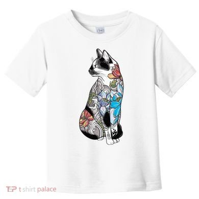 Cat In Lotus Tattoo Toddler T-Shirt