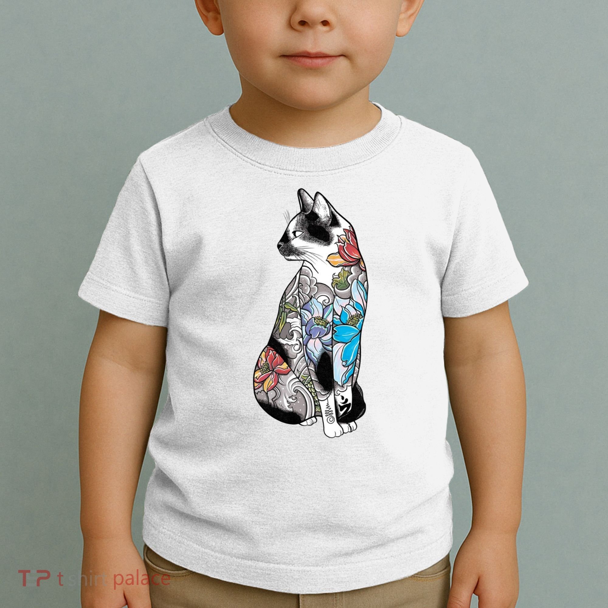 Cat In Lotus Tattoo Toddler T-Shirt