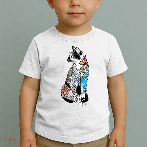 Cat In Lotus Tattoo Toddler T-Shirt