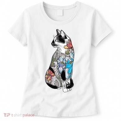 Cat In Lotus Tattoo Women's T-Shirt