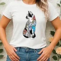 Cat In Lotus Tattoo Women's T-Shirt thumb 2