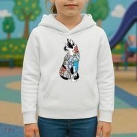 Cat In Lotus Tattoo Kids Hoodie thumb 3