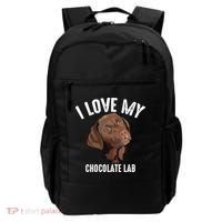 Cool I Love My Chocolate Lab Funny Brown Labrador Pet Gift Funny Gift Backpack thumb 0