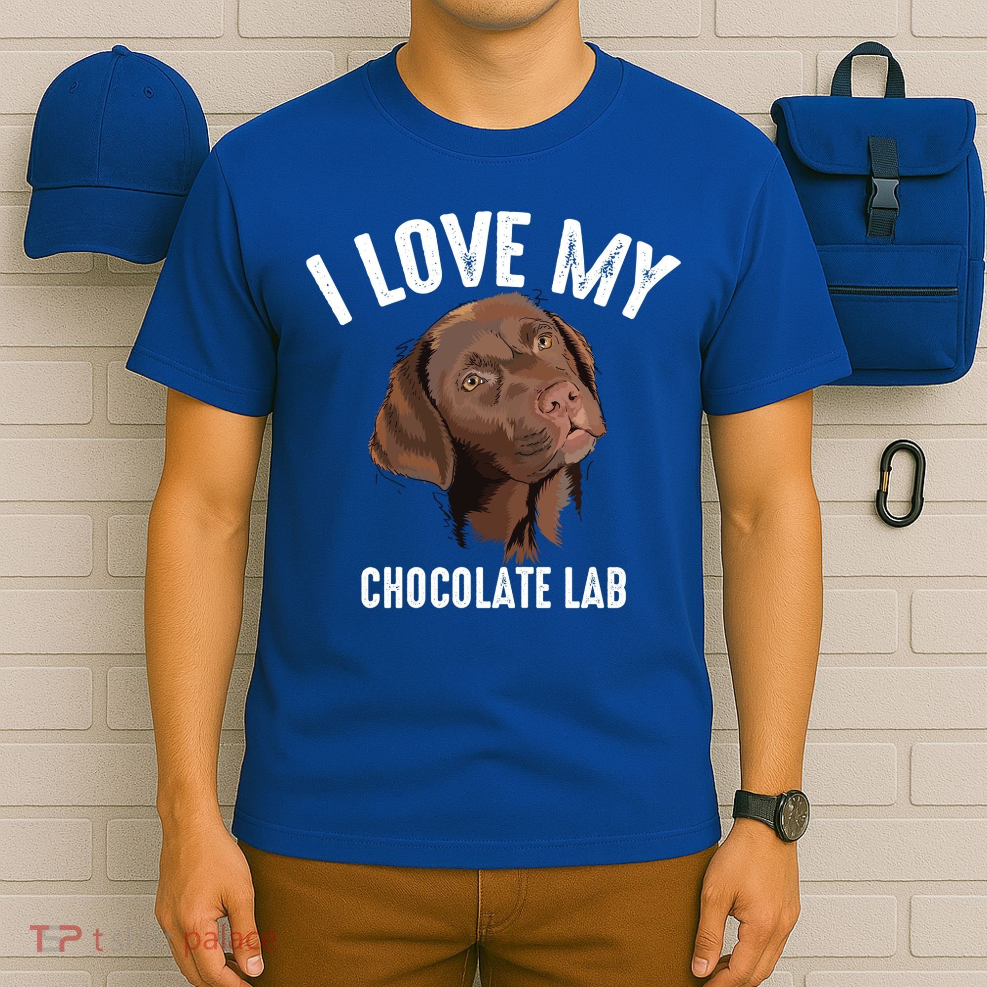 Cool I Love My Chocolate Lab Funny Brown Labrador Pet Gift Funny Gift T-Shirt