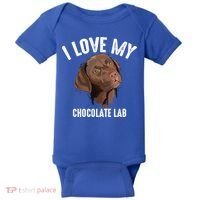 Cool I Love My Chocolate Lab Funny Brown Labrador Pet Gift Funny Gift Baby Bodysuit thumb 0