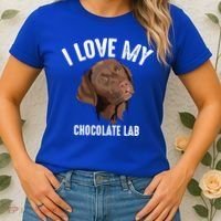 Cool I Love My Chocolate Lab Funny Brown Labrador Pet Gift Funny Gift Women's T-Shirt thumb 2