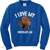 Cool I Love My Chocolate Lab Funny Brown Labrador Pet Gift Funny Gift Kids Sweatshirt thumb 0