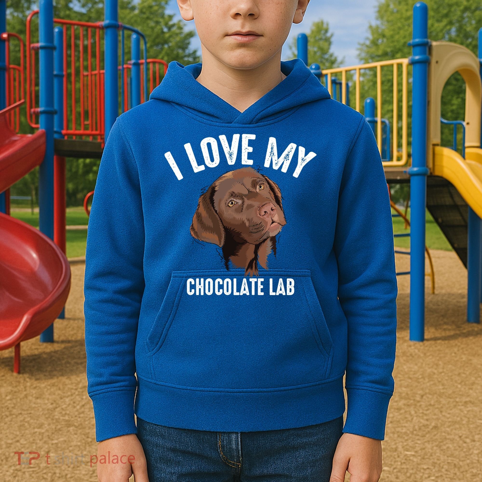 Cool I Love My Chocolate Lab Funny Brown Labrador Pet Gift Funny Gift Kids Hoodie