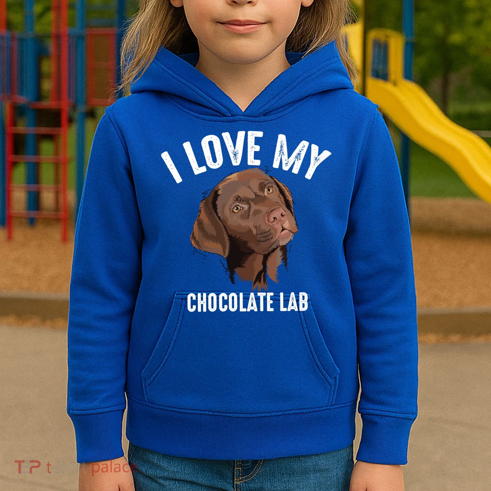 Cool I Love My Chocolate Lab Funny Brown Labrador Pet Gift Funny Gift Kids Hoodie