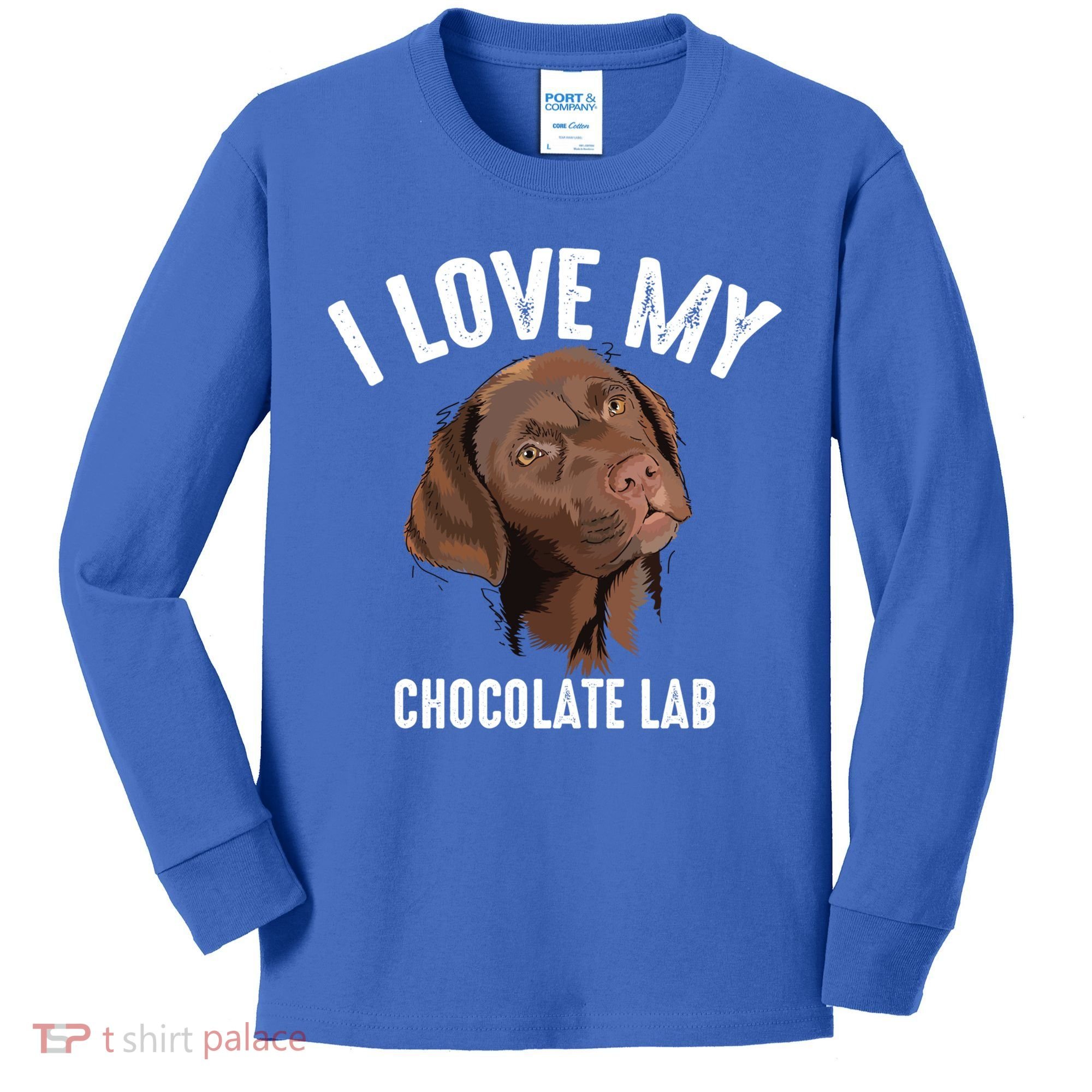 Cool I Love My Chocolate Lab Funny Brown Labrador Pet Gift Funny Gift Kids Long Sleeve Shirt