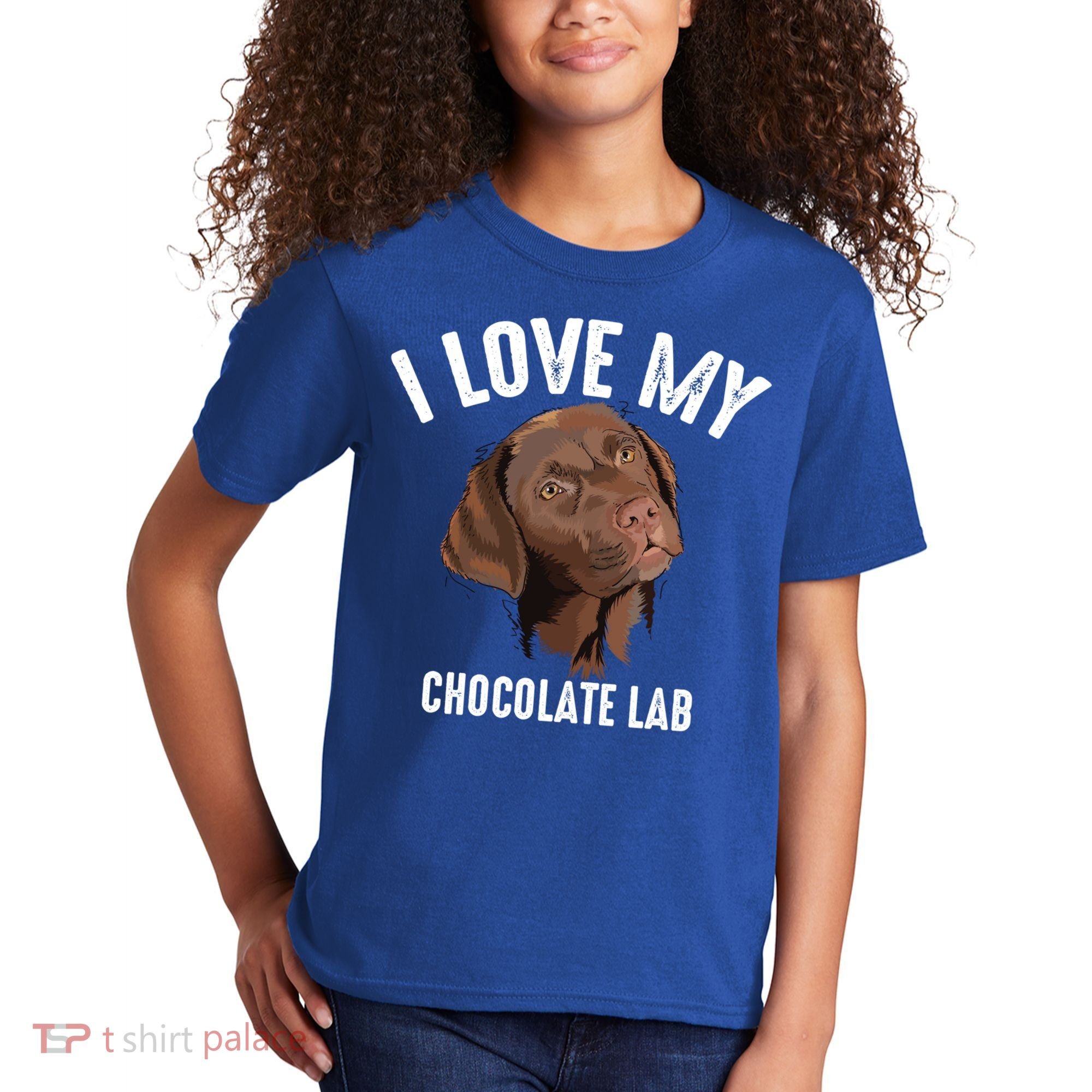 Cool I Love My Chocolate Lab Funny Brown Labrador Pet Gift Funny Gift Kids T-Shirt