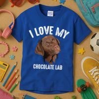 Cool I Love My Chocolate Lab Funny Brown Labrador Pet Gift Funny Gift Kids T-Shirt thumb 3