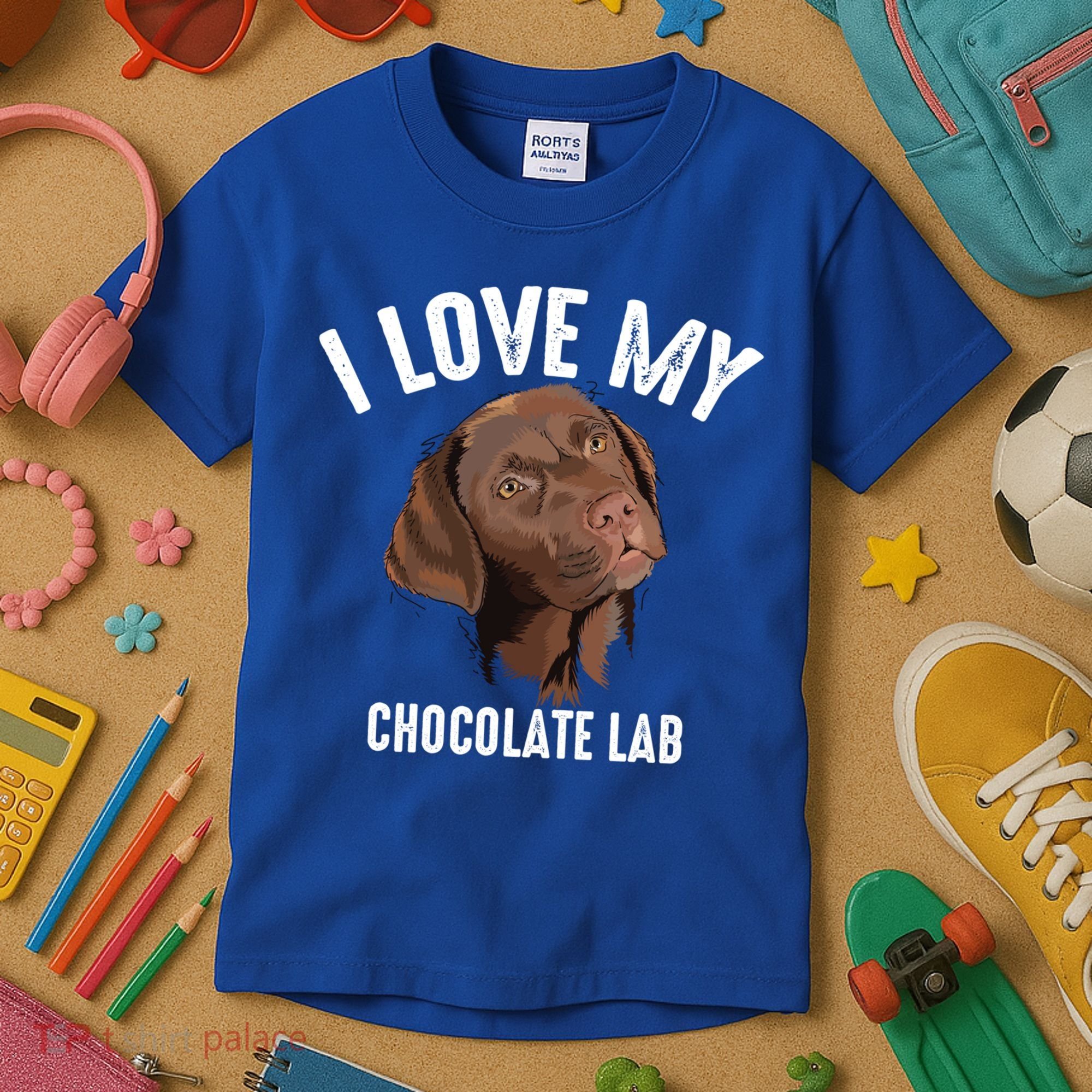 Cool I Love My Chocolate Lab Funny Brown Labrador Pet Gift Funny Gift Kids T-Shirt
