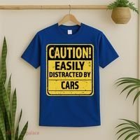 Caution I Like To Talk About Cars Gift Car Lover Gift T-Shirt thumb 2