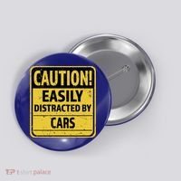 Caution I Like To Talk About Cars Gift Car Lover Gift Button thumb 0