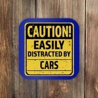 Caution I Like To Talk About Cars Gift Car Lover Gift Coaster thumb 0