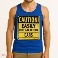 Caution I Like To Talk About Cars Gift Car Lover Gift Tank Top thumb 3