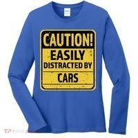 Caution I Like To Talk About Cars Gift Car Lover Gift Women's Long Sleeve Shirt thumb 0