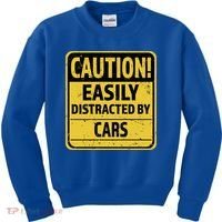Caution I Like To Talk About Cars Gift Car Lover Gift Kids Sweatshirt thumb 0