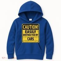 Caution I Like To Talk About Cars Gift Car Lover Gift Kids Hoodie thumb 0