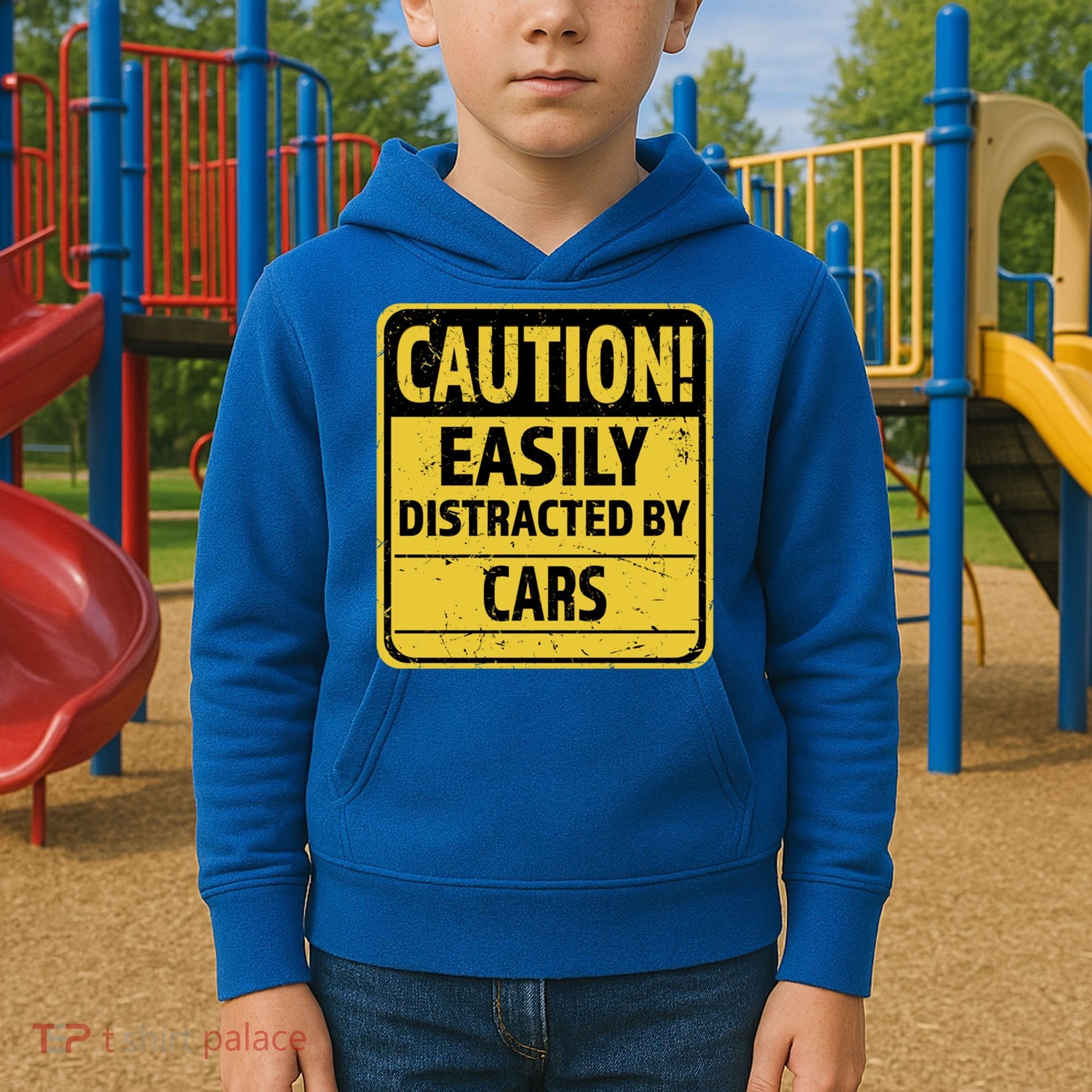 Caution I Like To Talk About Cars Gift Car Lover Gift Kids Hoodie