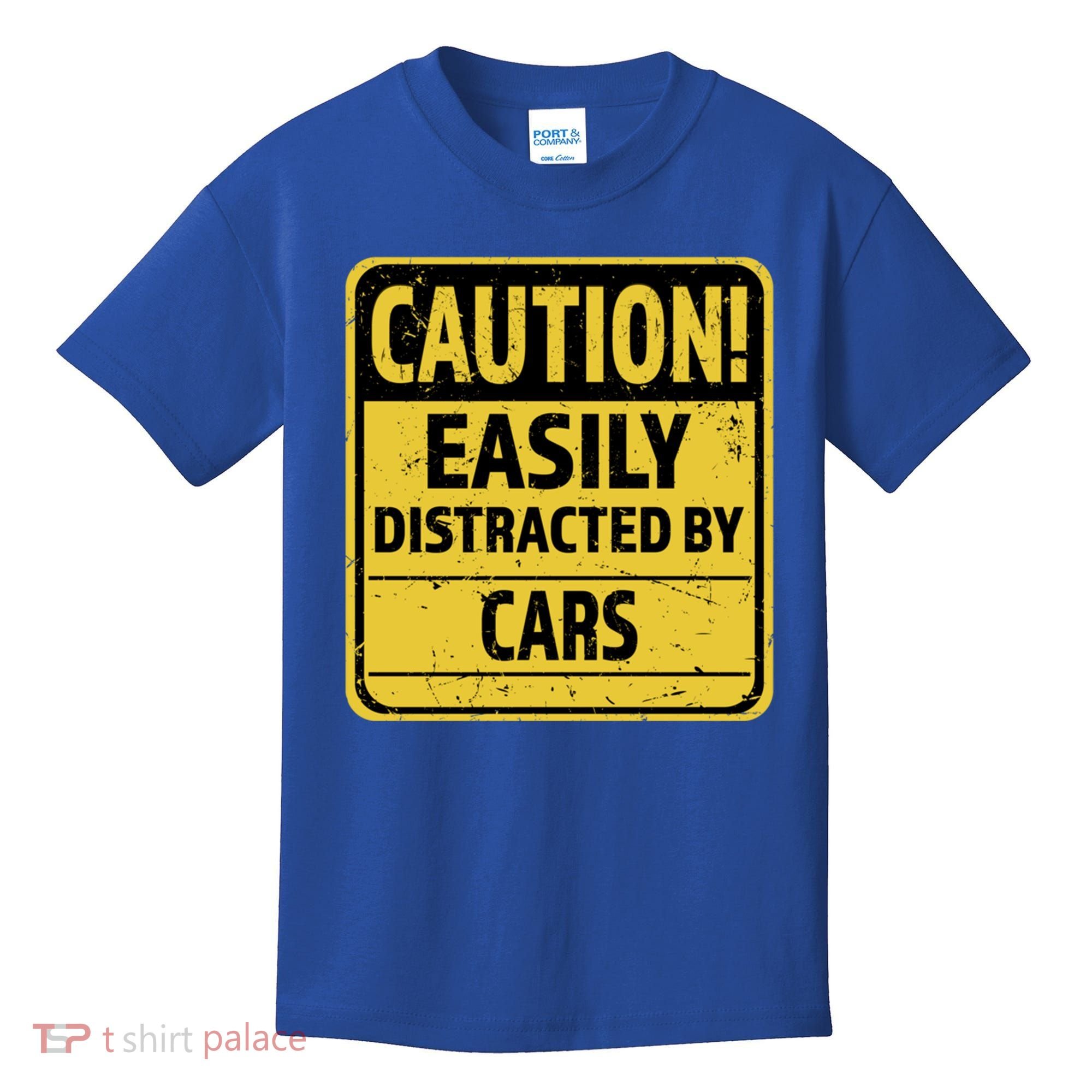 Caution I Like To Talk About Cars Gift Car Lover Gift Kids T-Shirt