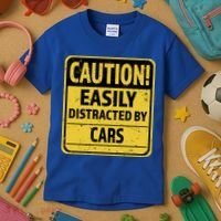 Caution I Like To Talk About Cars Gift Car Lover Gift Kids T-Shirt thumb 3