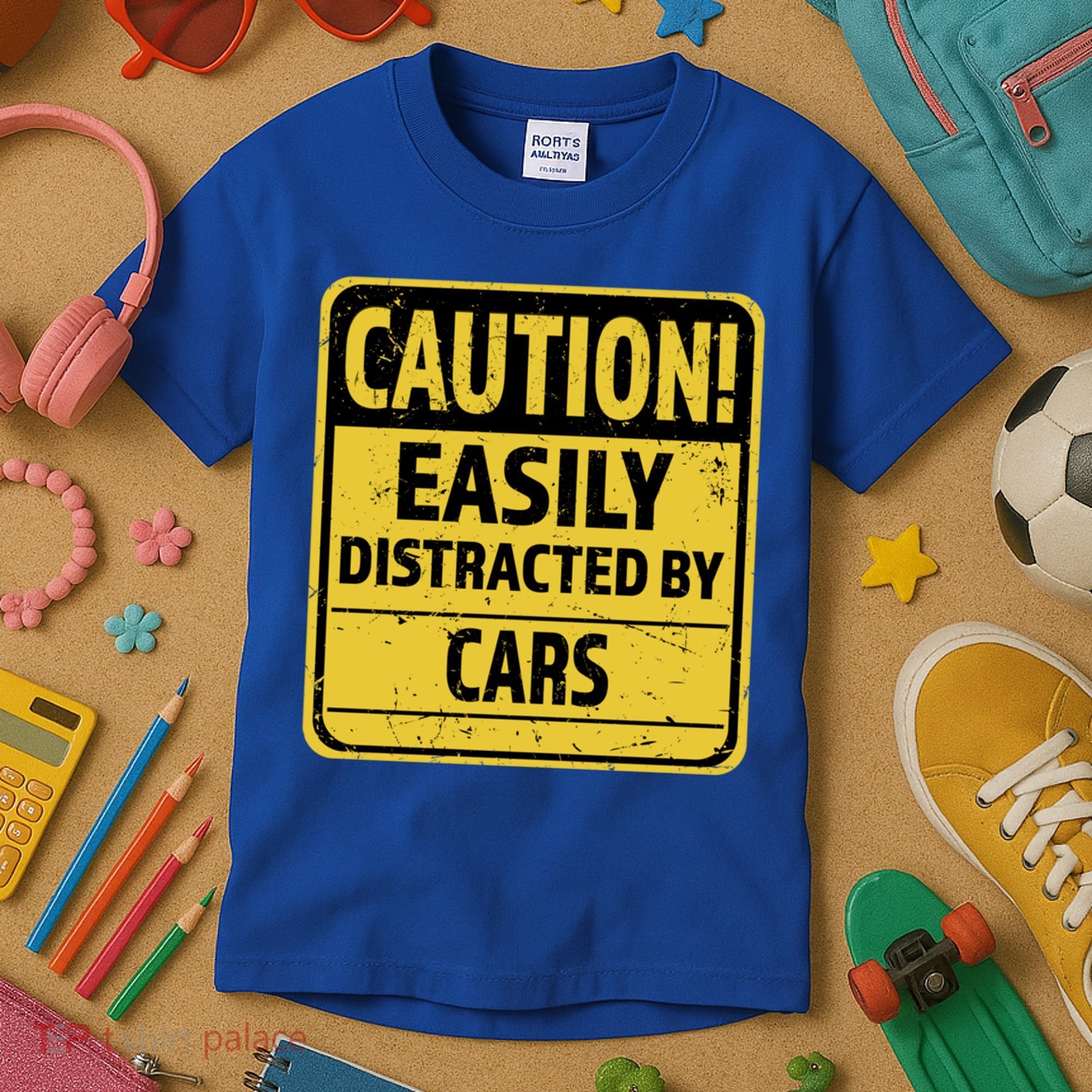 Caution I Like To Talk About Cars Gift Car Lover Gift Kids T-Shirt