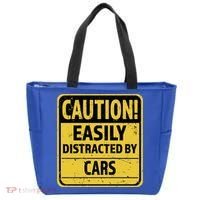 Caution I Like To Talk About Cars Gift Car Lover Gift Tote Bag thumb 0