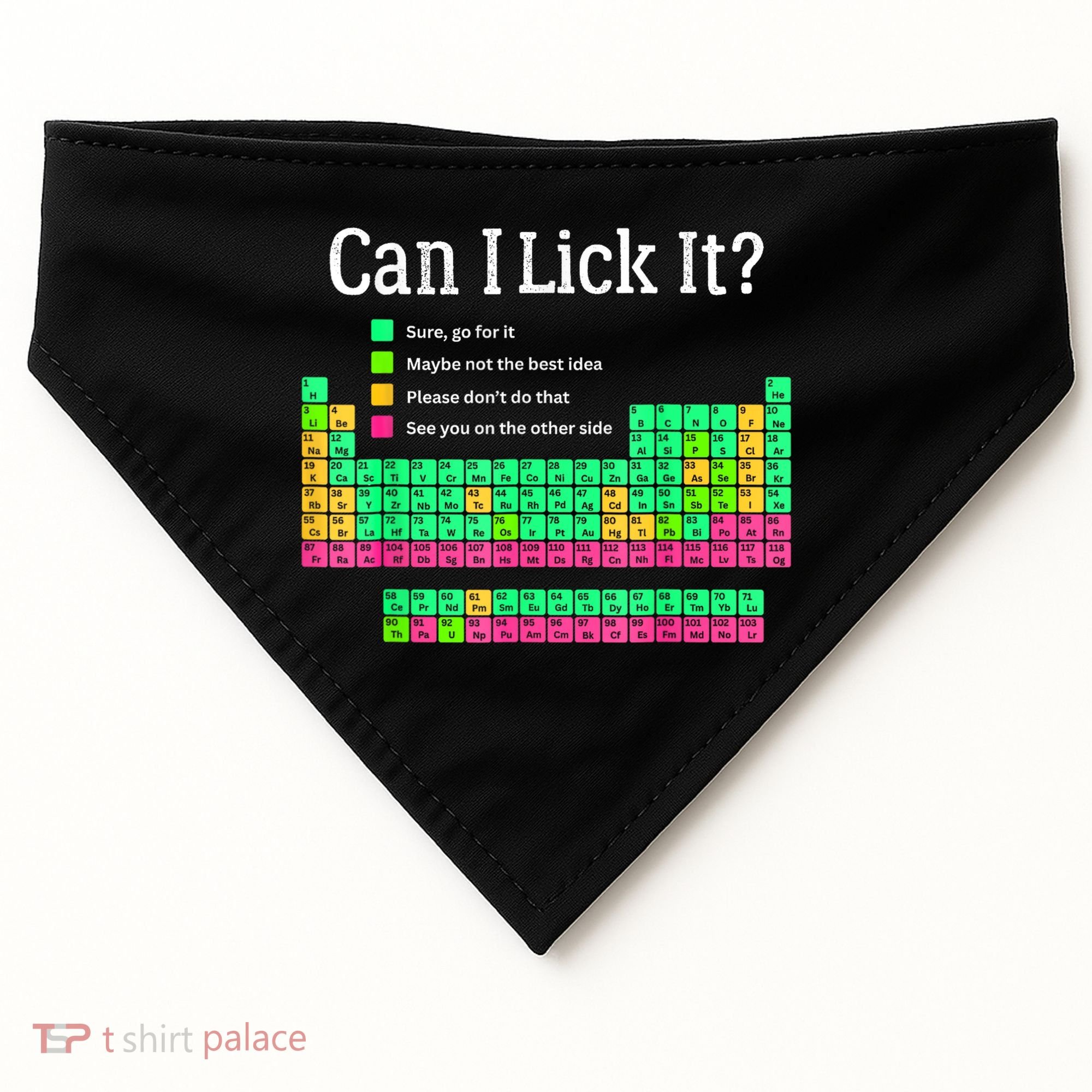 Can I Lick It Periodic Table Teacher USA-Made Doggie Bandana
