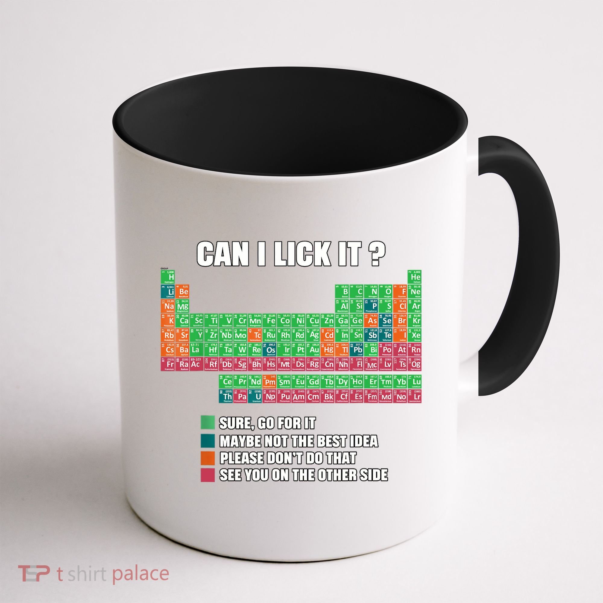 Can I Lick It Periodic Table Boy Girl Teacher Student  Coffee Mug