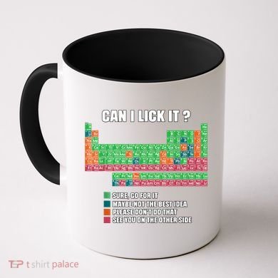 Can I Lick It Periodic Table Boy Girl Teacher Student  Coffee Mug