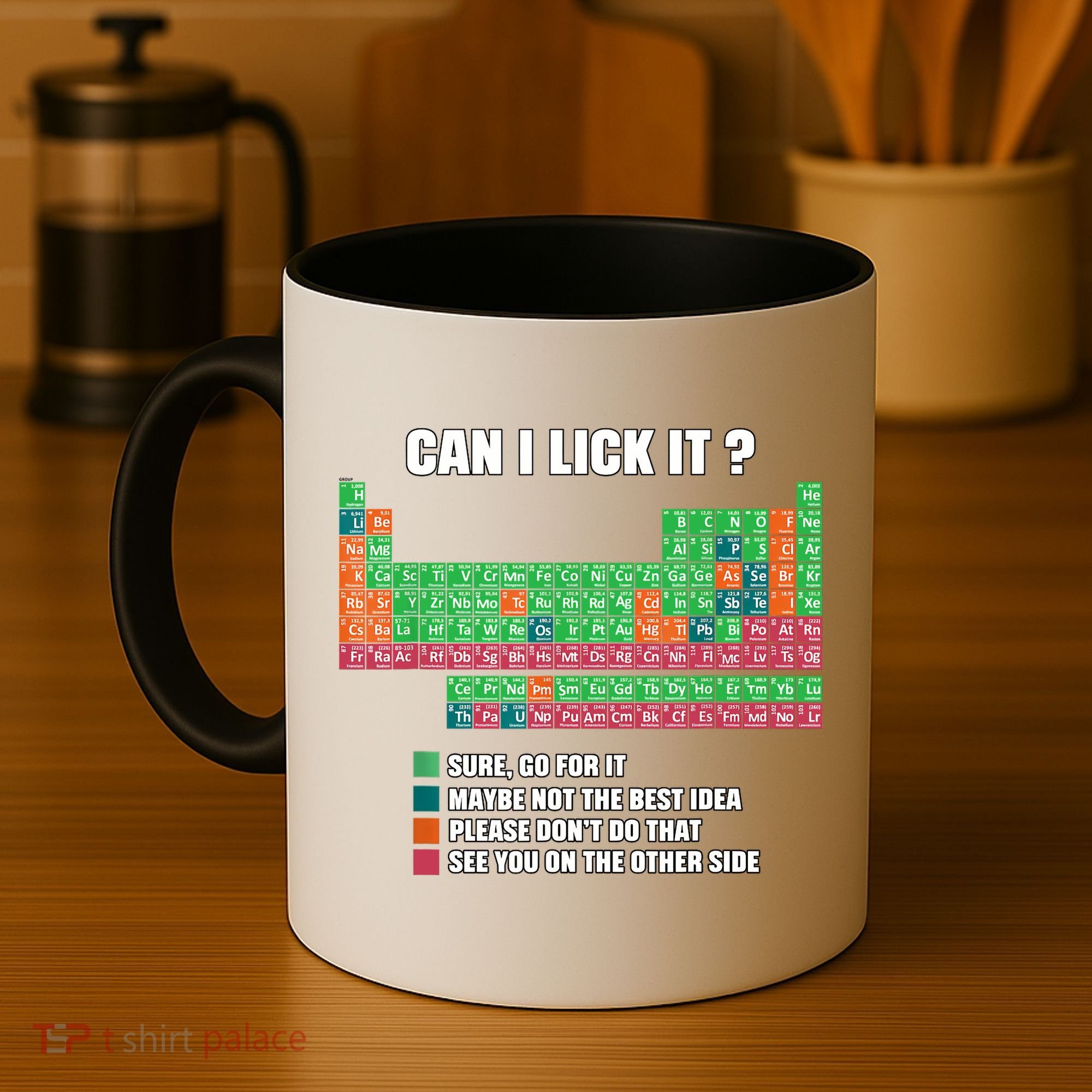 Can I Lick It Periodic Table Boy Girl Teacher Student  Coffee Mug