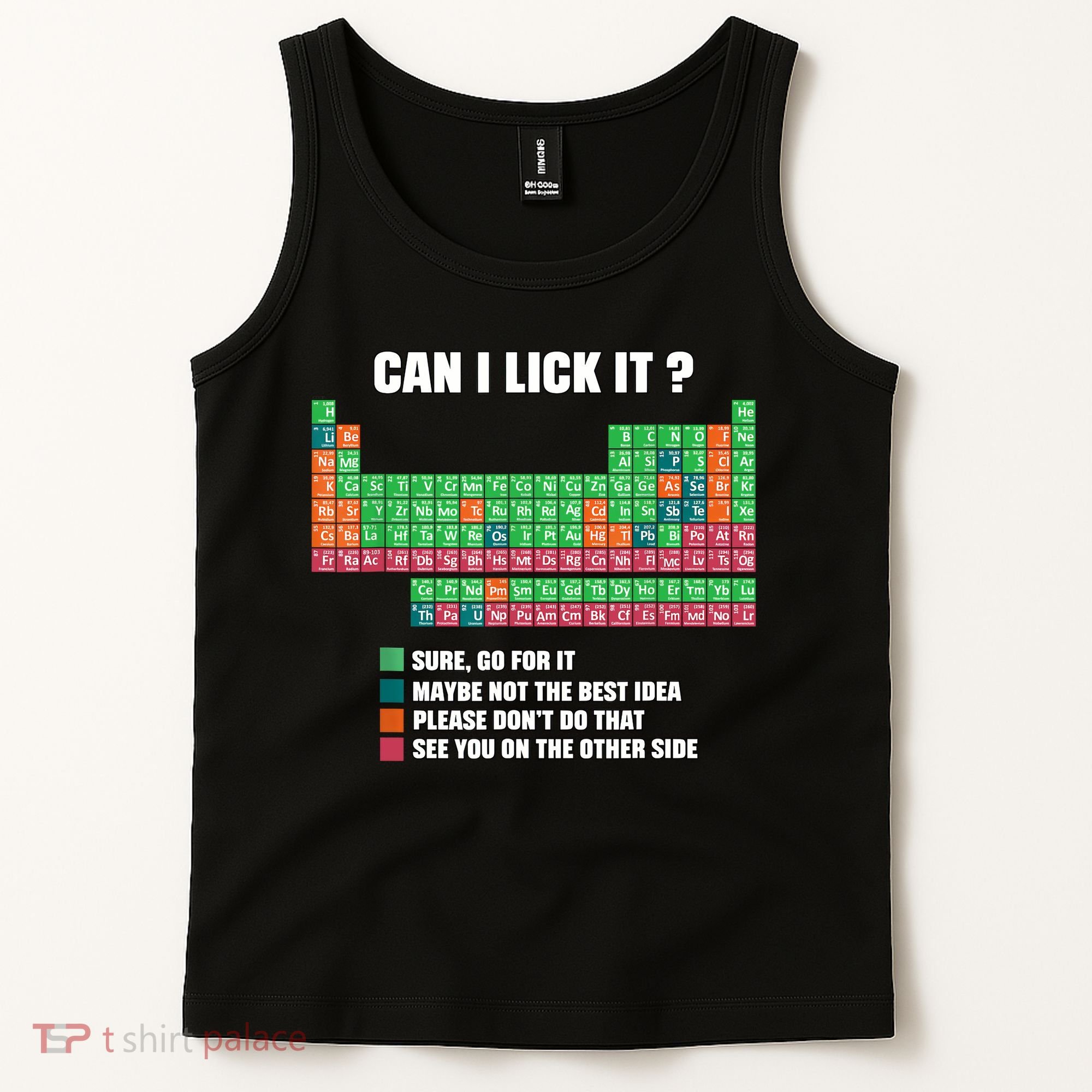 Can I Lick It Periodic Table Boy Girl Teacher Student  Tank Top