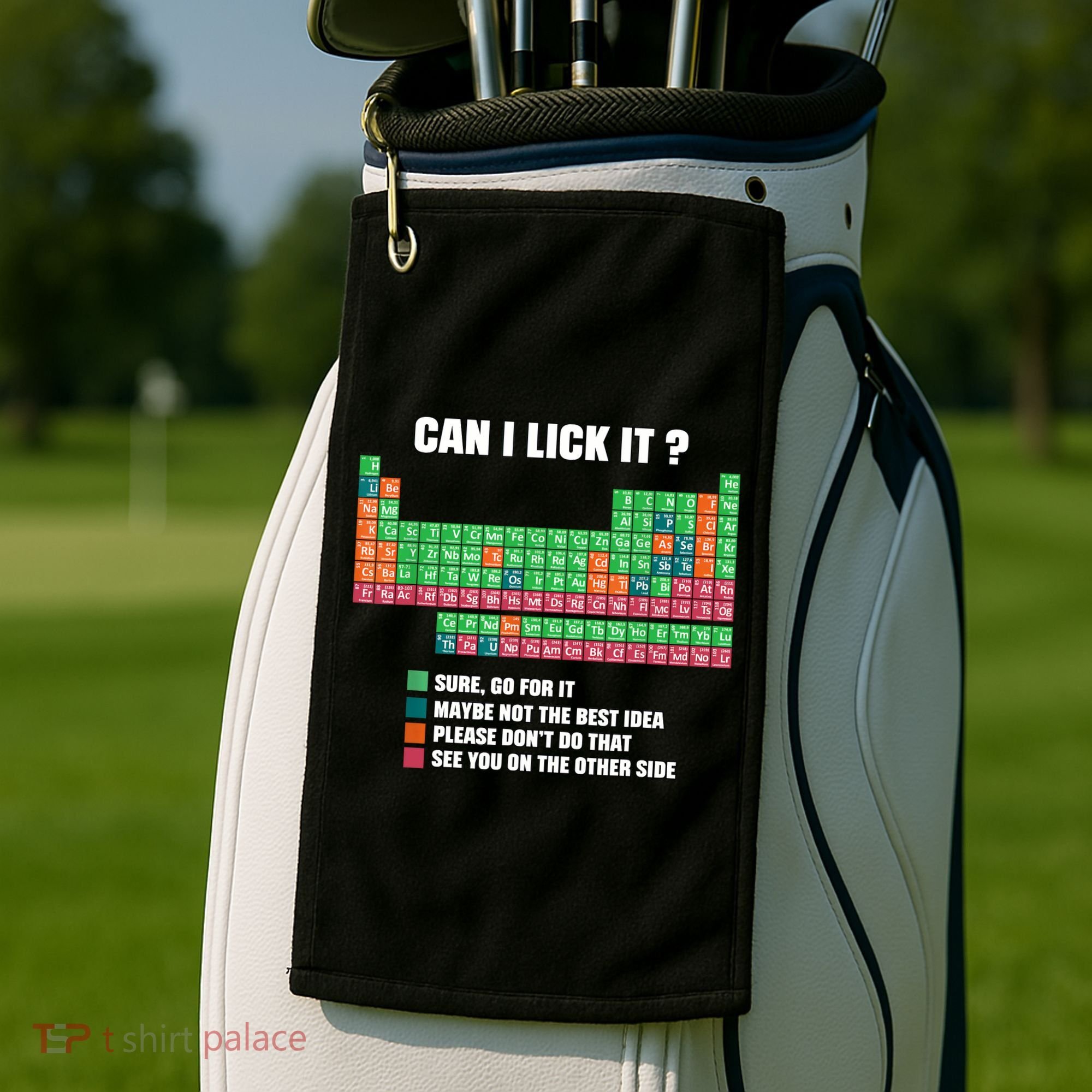 Can I Lick It Periodic Table Boy Girl Teacher Student  Golf Towel