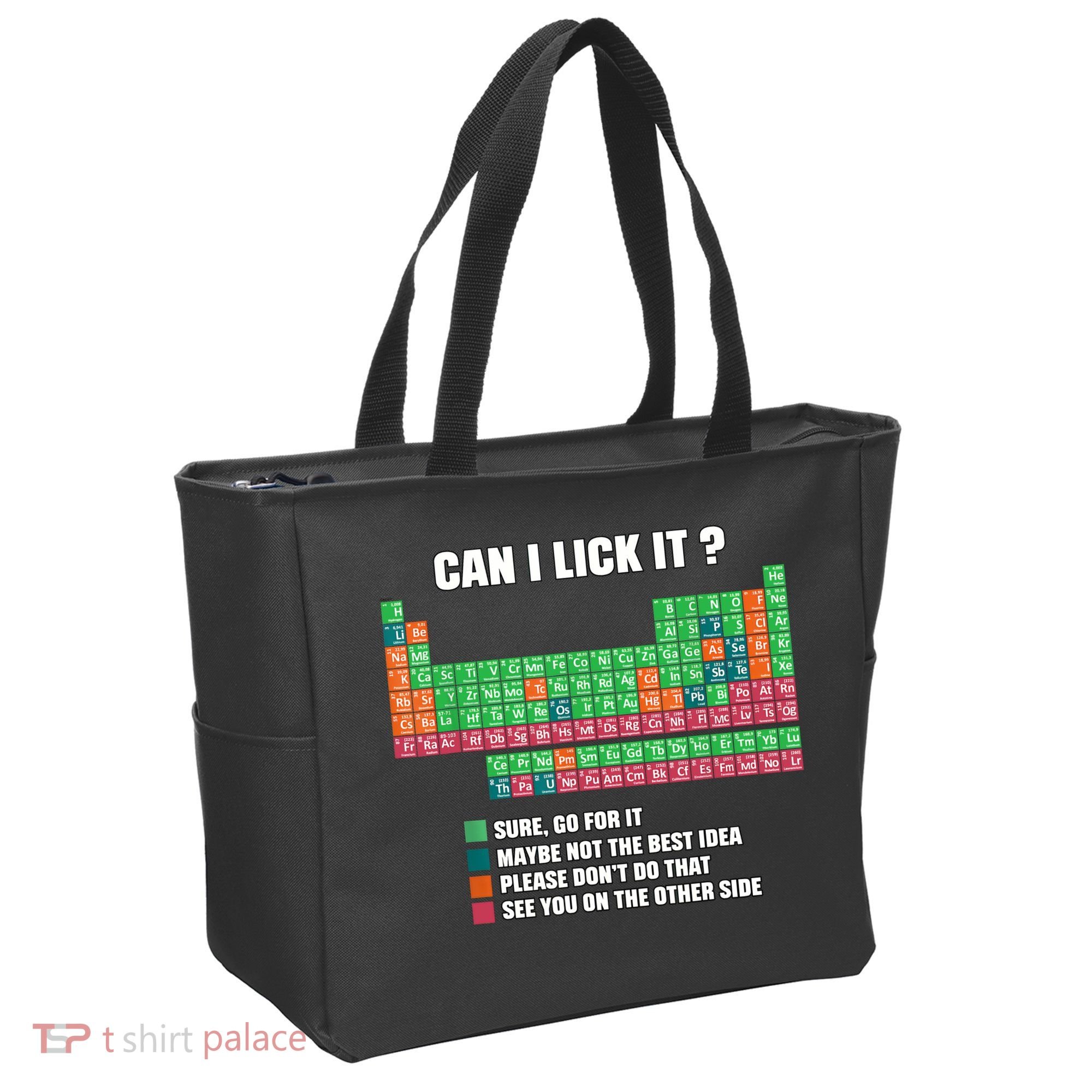 Can I Lick It Periodic Table Boy Girl Teacher Student  Tote Bag