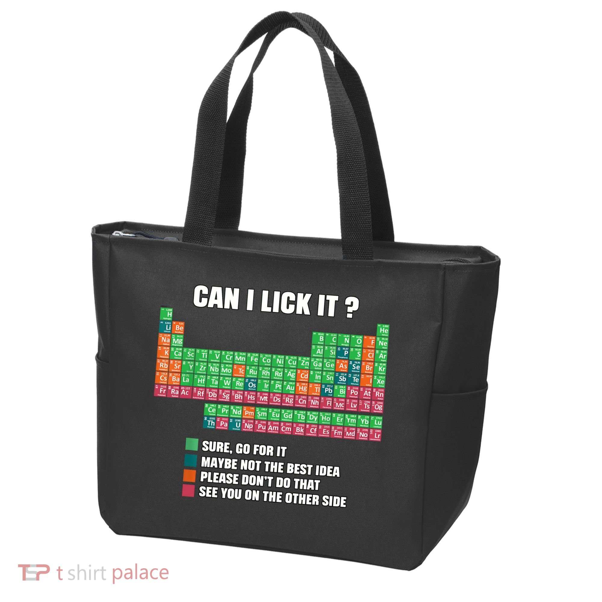 Can I Lick It Periodic Table Boy Girl Teacher Student  Tote Bag