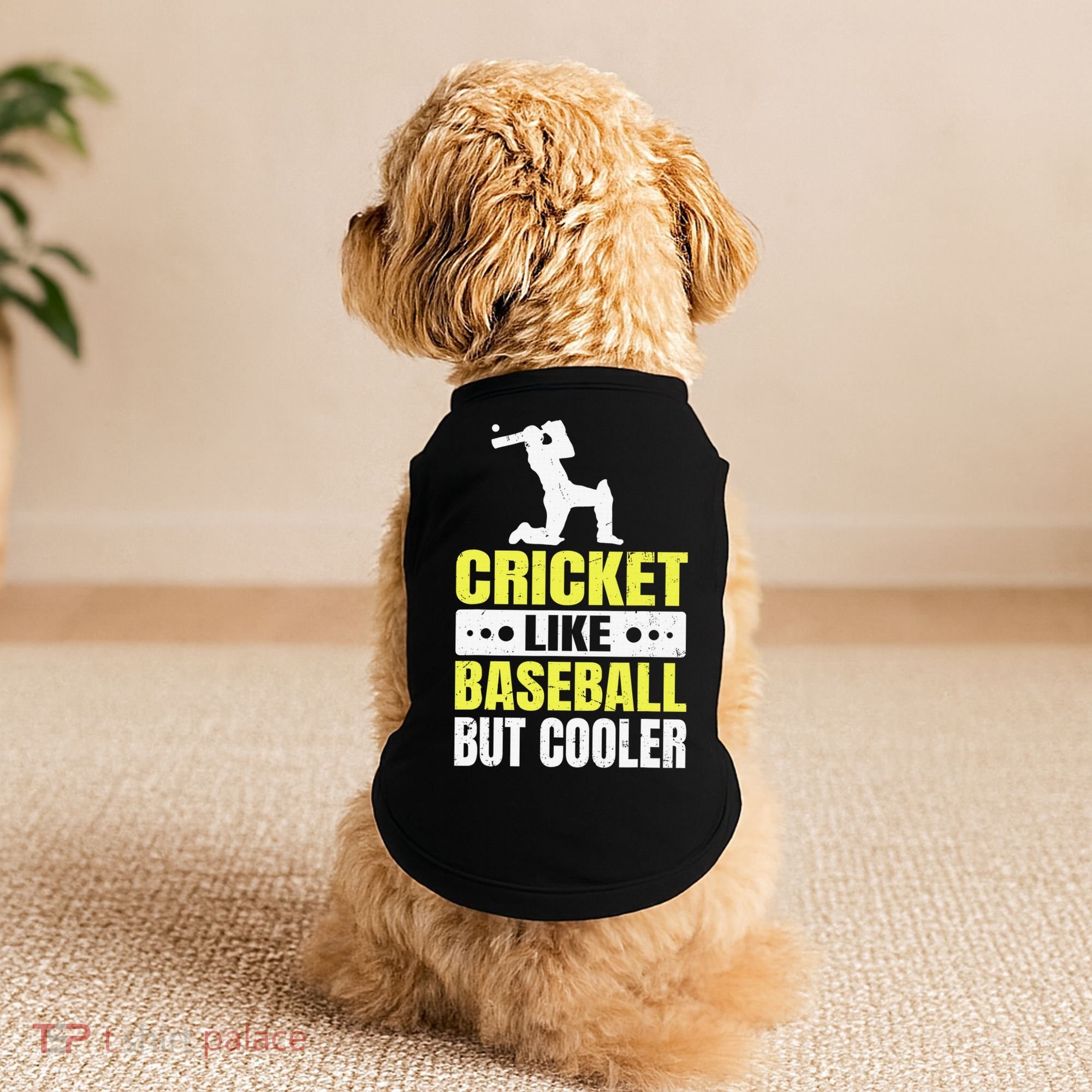 Cricket It’s Like Baseball But Cooler Funny Cricket Player Doggie Tank