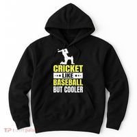 Cricket It’s Like Baseball But Cooler Funny Cricket Player Hoodie thumb 0