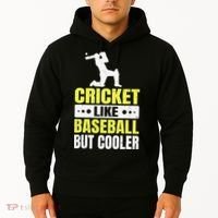 Cricket It’s Like Baseball But Cooler Funny Cricket Player Hoodie thumb 2