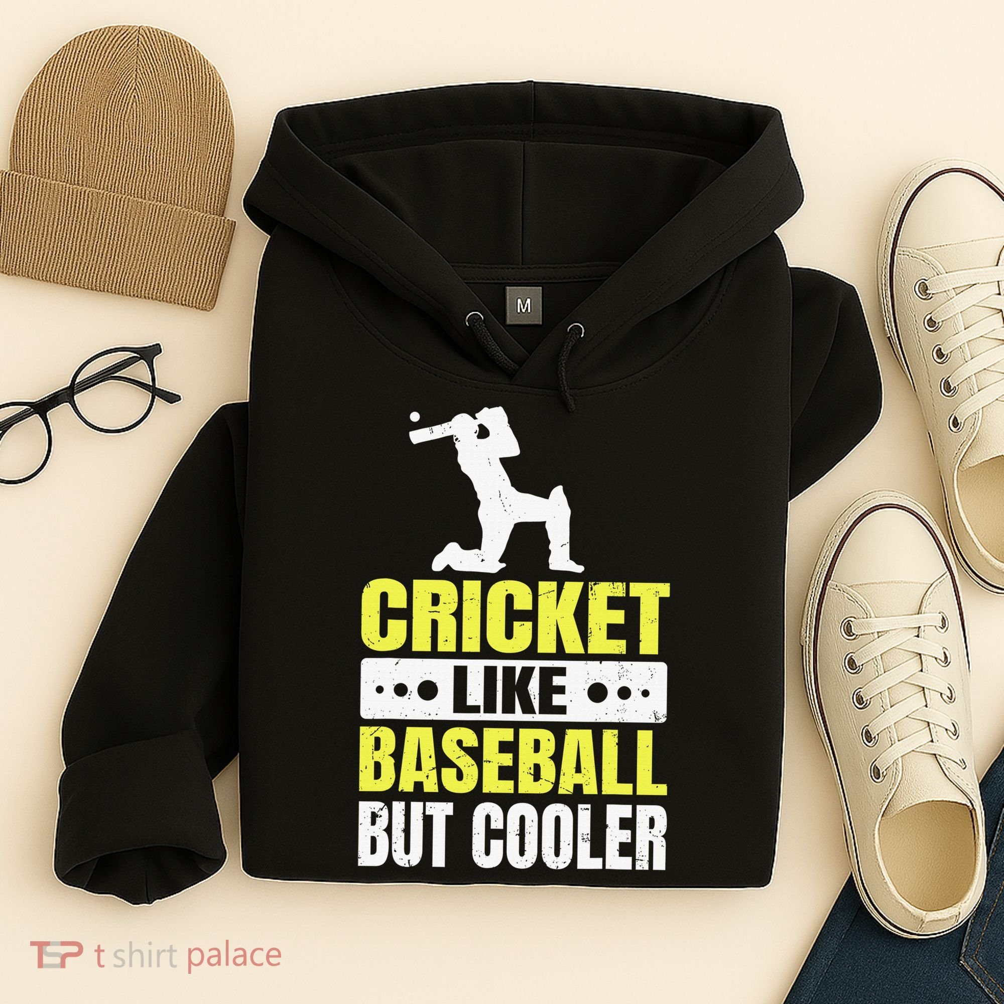 Cricket It’s Like Baseball But Cooler Funny Cricket Player Hoodie