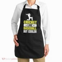 Cricket It’s Like Baseball But Cooler Funny Cricket Player Apron thumb 2