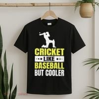 Cricket It’s Like Baseball But Cooler Funny Cricket Player T-Shirt thumb 2