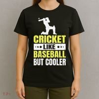 Cricket It’s Like Baseball But Cooler Funny Cricket Player T-Shirt thumb 4