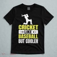 Cricket It’s Like Baseball But Cooler Funny Cricket Player T-Shirt thumb 5